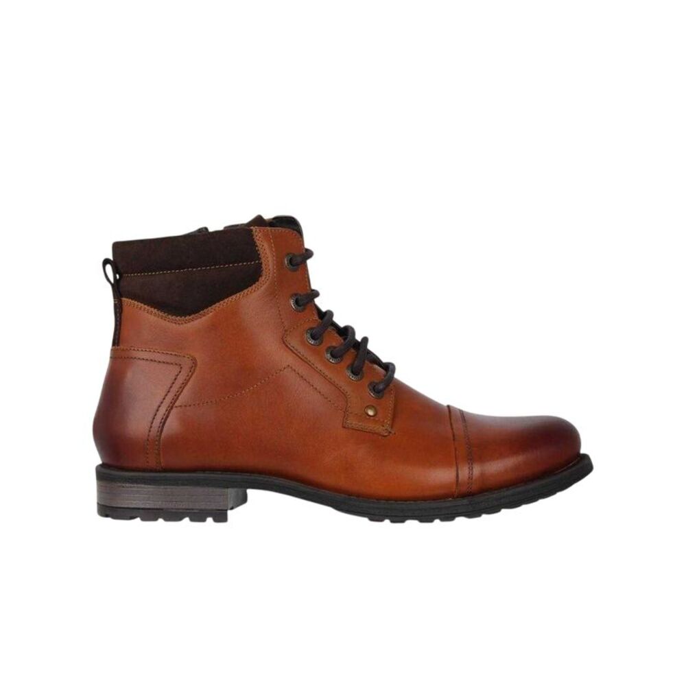 Firetrap Mens Hays Leather Low Heel Boots / Tan